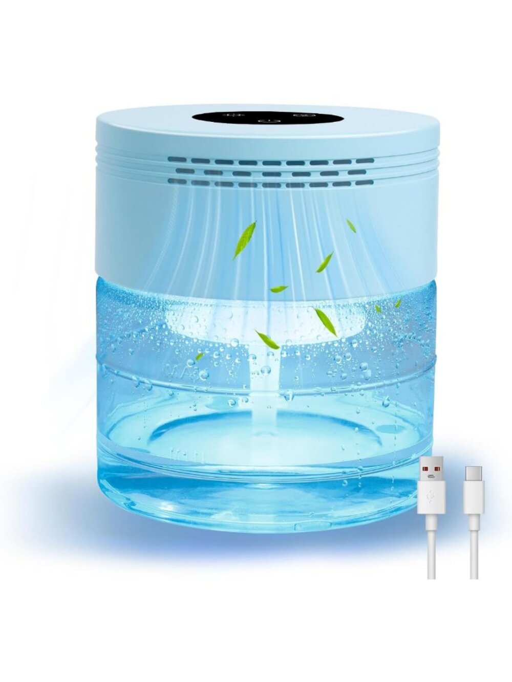 Quiet 3-Speed Water Air Purifier & Aroma Diffuser with 8-Color Light, Auto